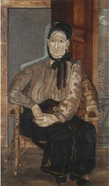 Seated Woman Oil Painting by Jankel Adler