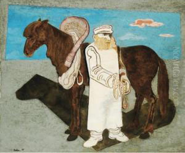 Mann Mit Pferd Oil Painting by Jankel Adler