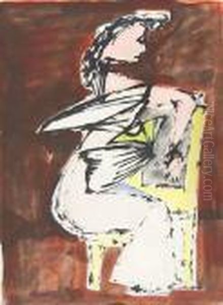 Seated Woman Oil Painting by Jankel Adler