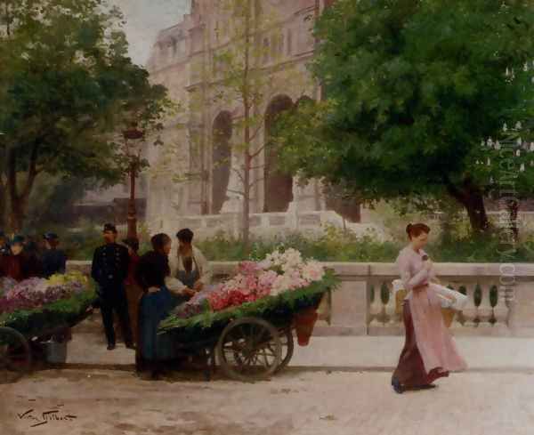 La Place De La Trinite Oil Painting by Victor-Gabriel Gilbert