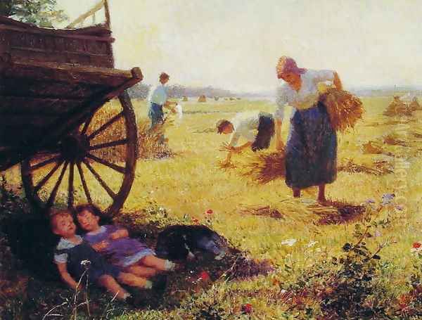 Haymaking Oil Painting by Victor-Gabriel Gilbert