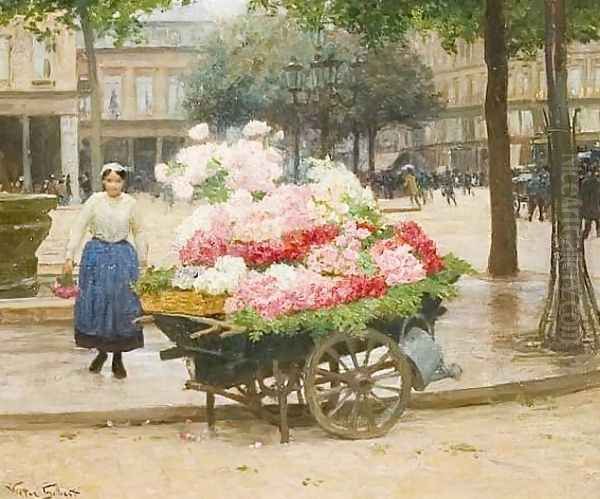 The Flower Seller Oil Painting by Victor-Gabriel Gilbert