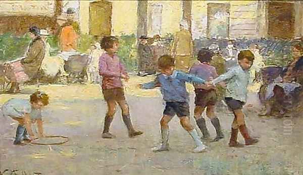 Children at Play Oil Painting by Victor-Gabriel Gilbert