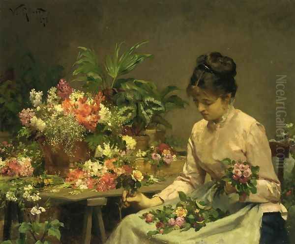 The Flower Seller 2 Oil Painting by Victor-Gabriel Gilbert