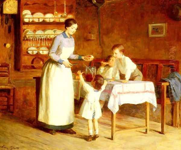 Le Gouter des Enfants (The Children's Taste) Oil Painting by Victor-Gabriel Gilbert