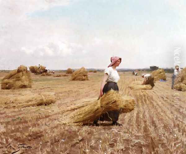 Harvest Oil Painting by Victor-Gabriel Gilbert