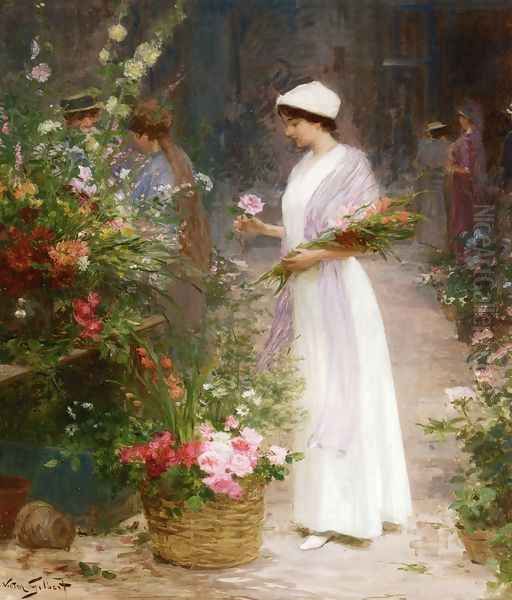 Picking Flowers Oil Painting by Victor-Gabriel Gilbert