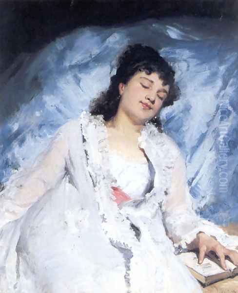 Sweet Repose Oil Painting by Victor-Gabriel Gilbert