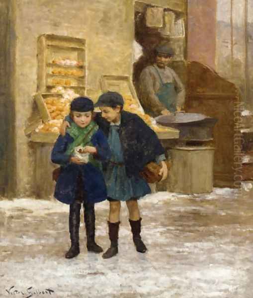 Sharing the Treats Oil Painting by Victor-Gabriel Gilbert