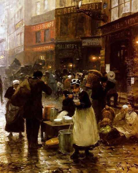 Le Jour De Marche [Market Day] Oil Painting by Victor-Gabriel Gilbert