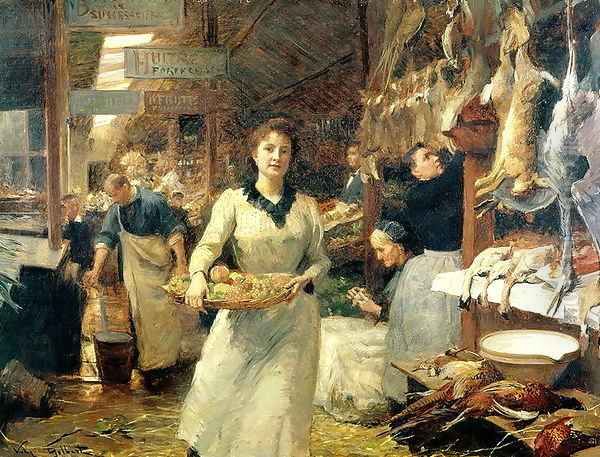 The Market Place Oil Painting by Victor-Gabriel Gilbert