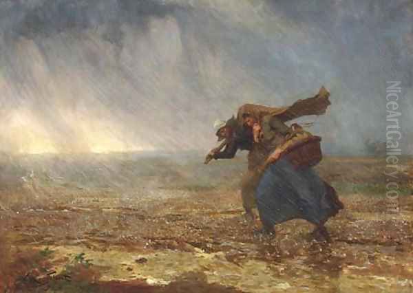 Caught in the storm Oil Painting by Victor-Gabriel Gilbert