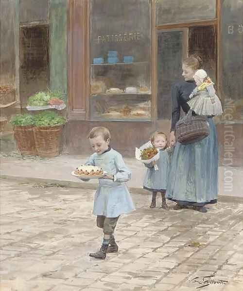 The birthday cake Oil Painting by Victor-Gabriel Gilbert