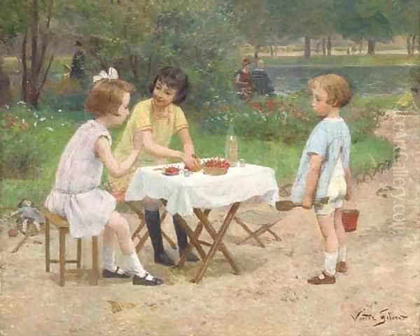 Playtime in the park Oil Painting by Victor-Gabriel Gilbert