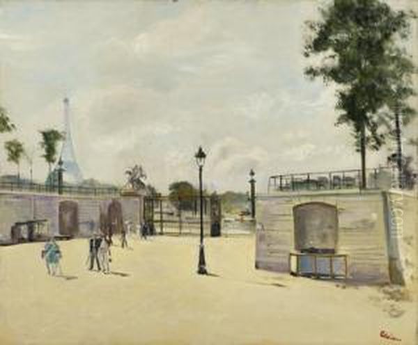 Le Jardin Des Tuilleries Oil Painting by Lucien Adrion