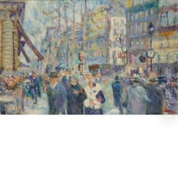 Coin Place Opera A Midi Oil Painting by Lucien Adrion