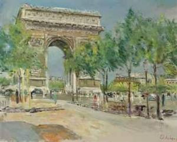 Arc De Triomphe Oil Painting by Lucien Adrion