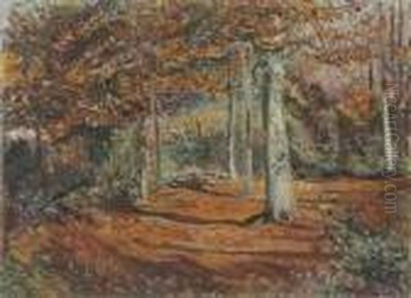 Sous-bois En Automne Oil Painting by Lucien Adrion