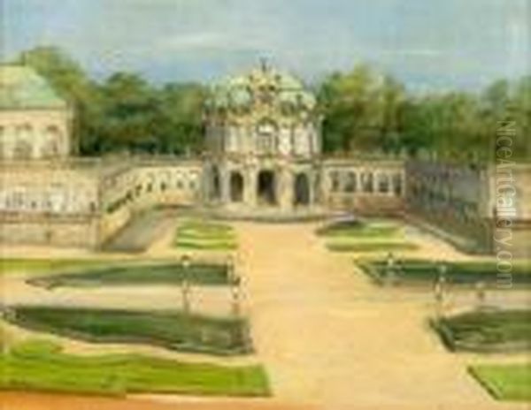 Dresdner Zwinger Oil Painting by Lucien Adrion