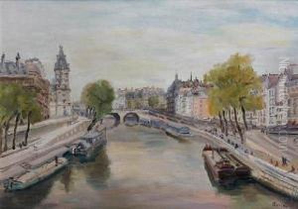 Vue De Paris Oil Painting by Lucien Adrion