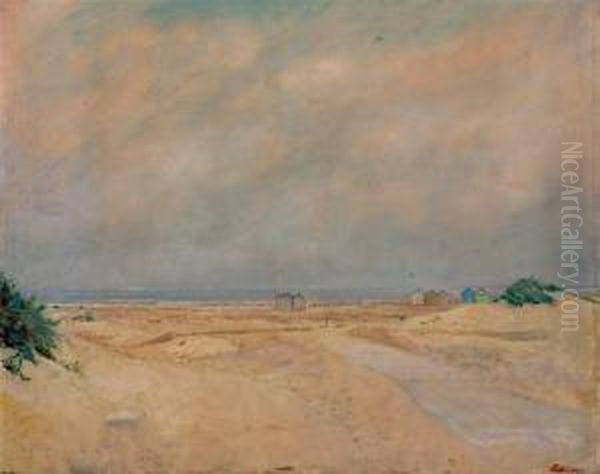 Les Dunes A Cayeux Oil Painting by Lucien Adrion