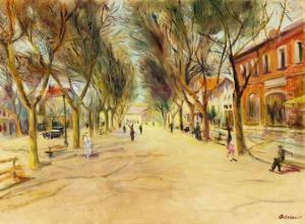 Pariser Allee Oil Painting by Lucien Adrion