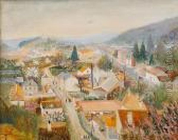 Vue De Paris, Saint-cloud Oil Painting by Lucien Adrion