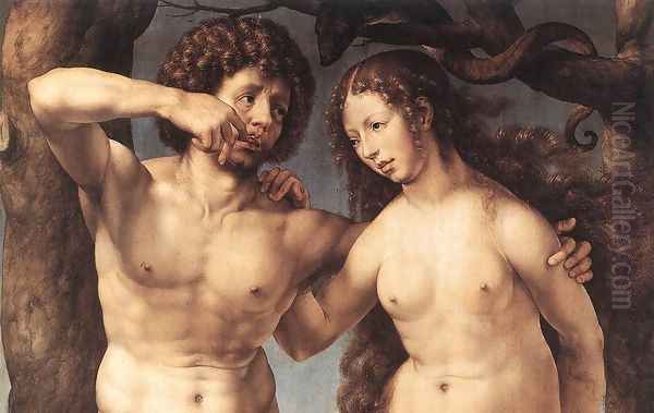 Adam and Eve (detail) c. 1520 Oil Painting by Jan Mabuse