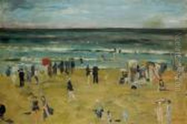 Strolling By The Seaside Oil Painting by Lucien Adrion