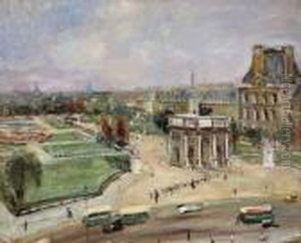 Arc Du Carrousel Oil Painting by Lucien Adrion