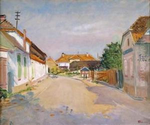 Rue De Villagei Oil Painting by Lucien Adrion