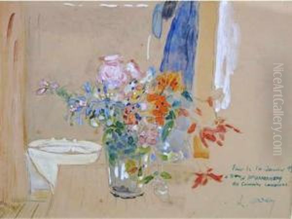 Bouquet De Fleurs Oil Painting by Lucien Adrion