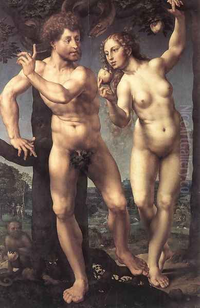 Adam and Eve 1525 Oil Painting by Jan Mabuse