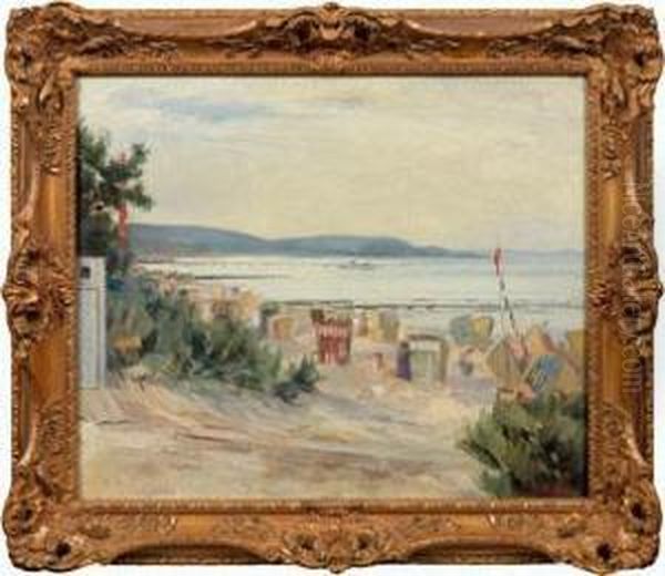 Sommerlicher Badestrand Mit Strandkorben by Lucien Adrion