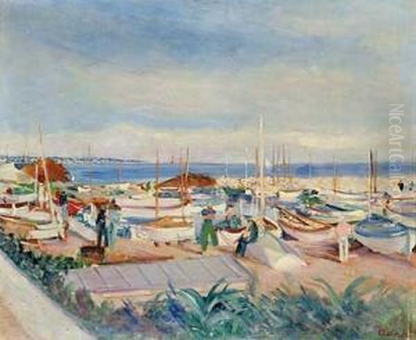 Hafen Von Cannes Oil Painting by Lucien Adrion