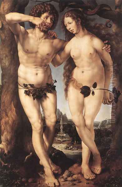 Adam and Eve c. 1520 Oil Painting by Jan Mabuse