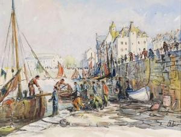 Port De Marseille Oil Painting by Lucien Adrion