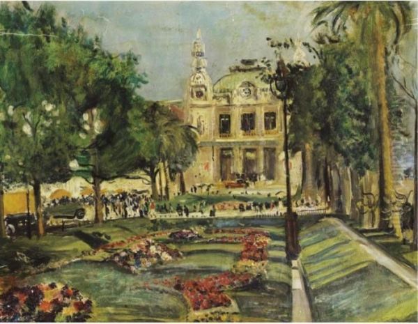 Le Casino De Monte Carlo Oil Painting by Lucien Adrion