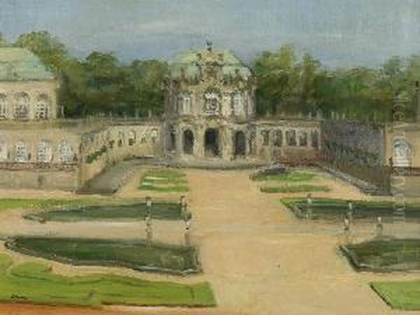 Der Zwinger In Dresden. Oil Painting by Lucien Adrion