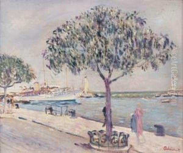 Le Port De Villefranche Oil Painting by Lucien Adrion