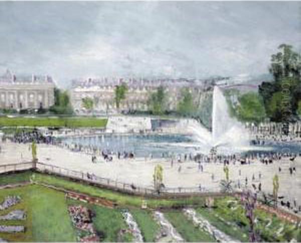 Les Tuileries Oil Painting by Lucien Adrion