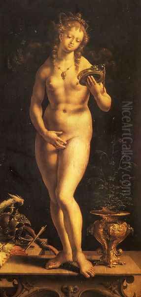 Venus And The Mirror Oil Painting by Jan Mabuse