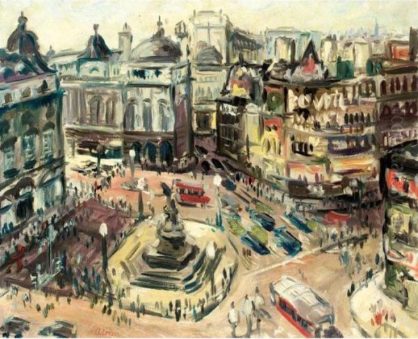 Place Clichy, Paris Oil Painting by Lucien Adrion