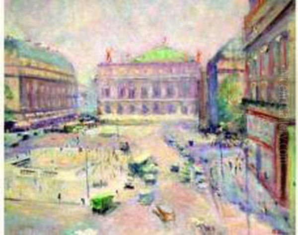 Place De L'opera Oil Painting by Lucien Adrion