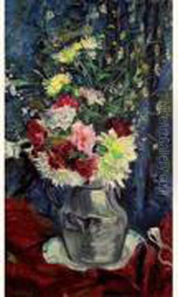 Bouquet Oil Painting by Lucien Adrion