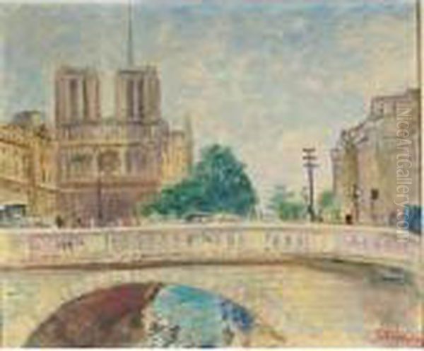 Notre Dame, Paris Oil Painting by Lucien Adrion