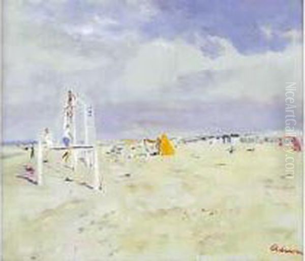 Le Touquet-paris Plage Oil Painting by Lucien Adrion