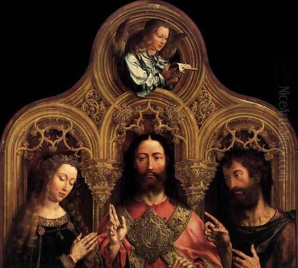 Christ between the Virgin and St John the Baptist Oil Painting by Jan Mabuse