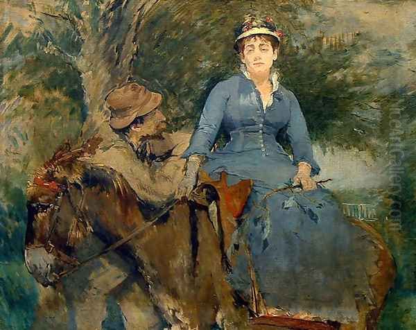 The Donkey Ride, 1880 Oil Painting by Eva Gonzales