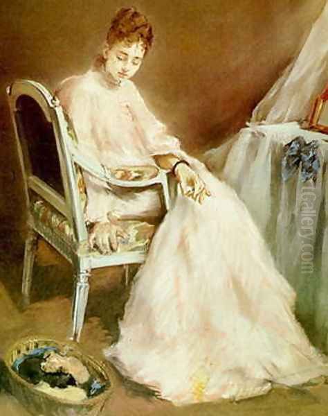 Women in White, 1879 Oil Painting by Eva Gonzales